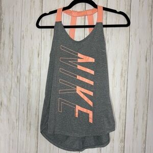 Nike Strappy Tank Top in Gray and Peach Small